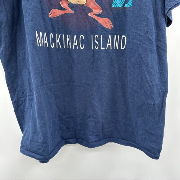 Vintage 90s Looney Tunes Taz Mackinac Island Short‎ Sleeve Tee Shirt Size L - Picture 3 of 8